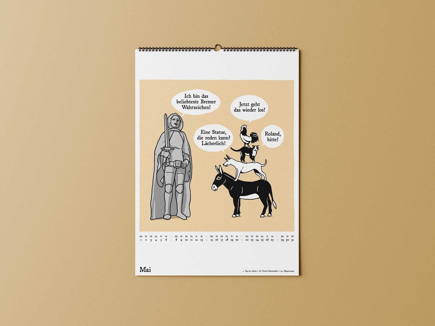 Wandkalender A3 - 4 Bremer Tiere