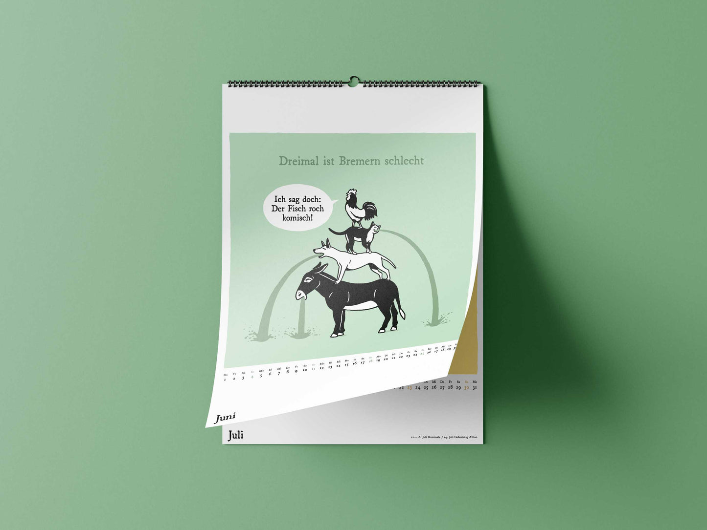 Wandkalender A3 - 4 Bremer Tiere
