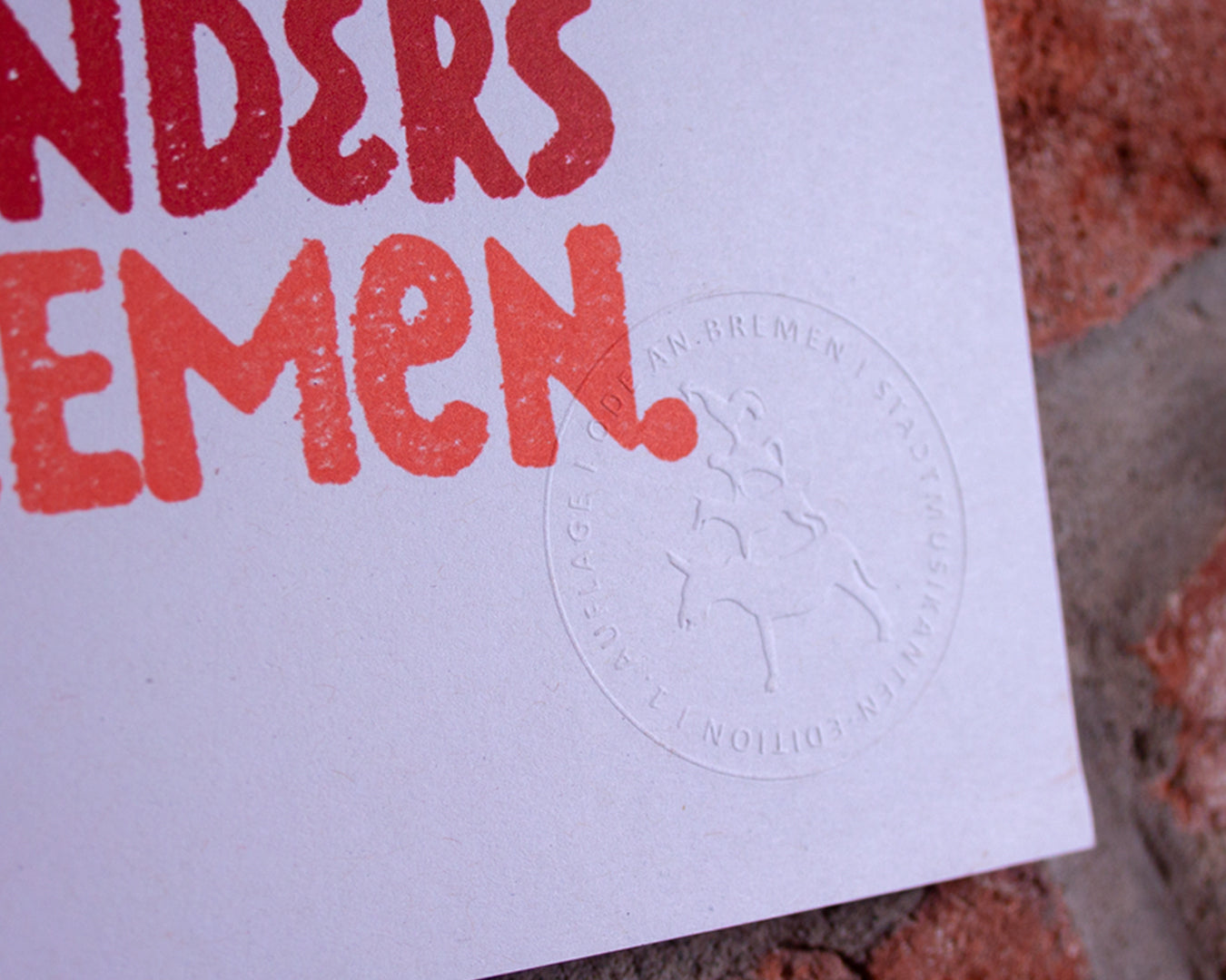 Ode an Bremen - DIN A2 - Stadtmusikanten Edition (rot)